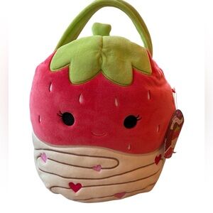Squishmallows Basket Plush Scarlet Strawberry NWT